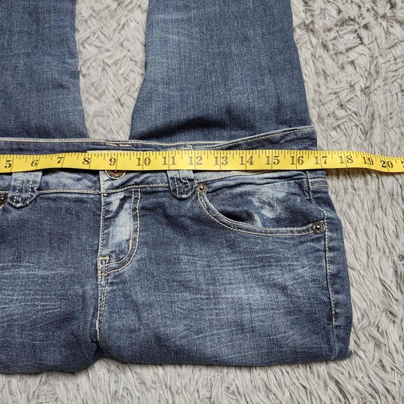 Paris Blues Jeans Teen Womens 13 Straight Fit Low Rise Embroidered Pockets Denim - Picture 5 of 14